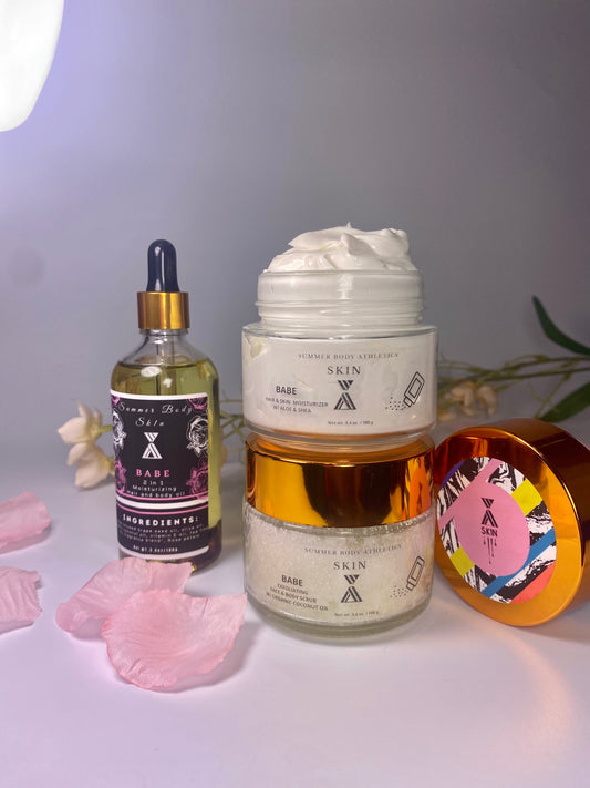 3 PIECE SET- 1 BUTTER, 1 OIL, 1 SCRUB